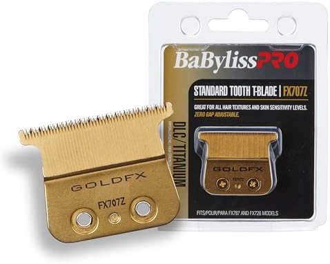 Close up of gold titanium finish on BaBylissPRO trimmer blade