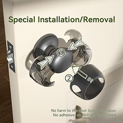 Detail view of Eudemon baby safety knob lock mechanism