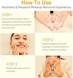 Berlaney cleansing balm emulsifying into milky texture with water
