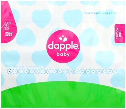Safe handling zone detail on Dapple baby bottle microwave bags