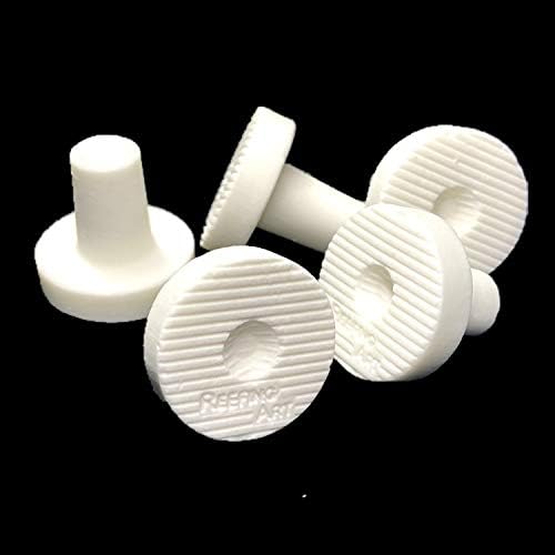 White ceramic coral plugs with stem base
