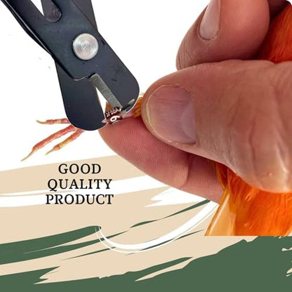 Five inch small bird nail clipper highlighting the non slip cushioned rubber grips for steady grooming control.