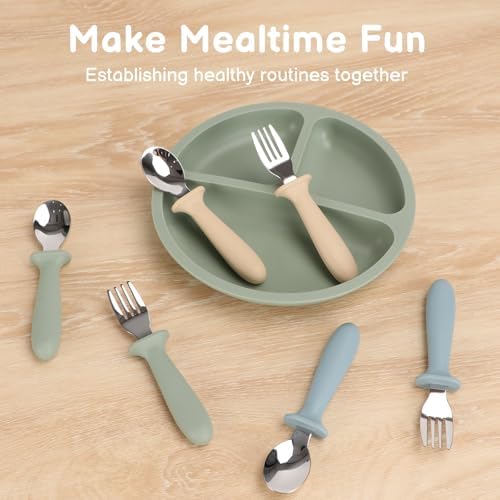 Eascrozn children safe cutlery set displayed in packaging