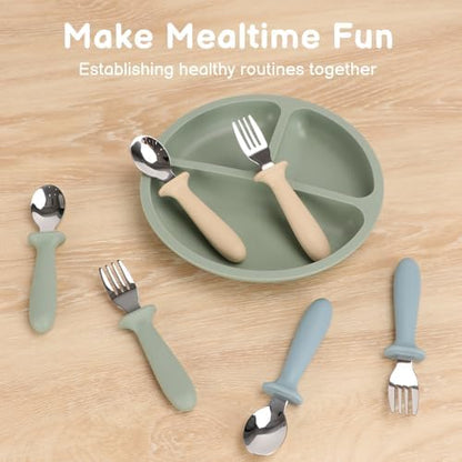 Eascrozn children safe cutlery set displayed in packaging