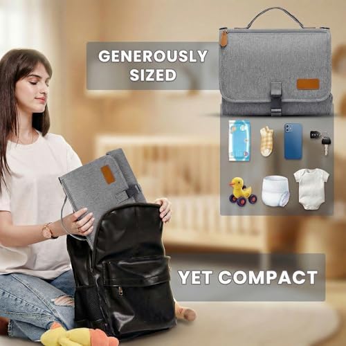 Compact folded Ubravoo portable changing mat for travel