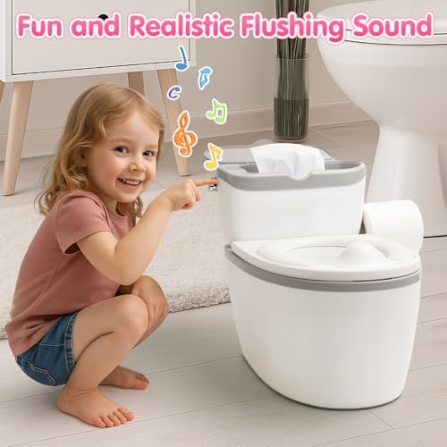 Toddler potty chair with wipes storage and paper holder
