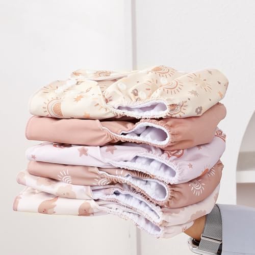 CoolaPeach reusable cloth diapers pastel prints and fabric detail