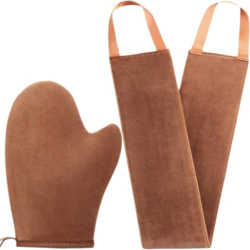 Ansphie 2 in 1 self tanning mitt and back applicator kit front view