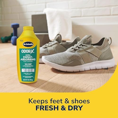 Cornstarch based foot powder for absorbing sweat and keeping shoes fresh.