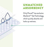 Prevail total care heavy absorbency bed pads showing the waterproof green backing.