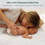 Soft quilted surface of the Soloshine reusable incontinence mattress protector