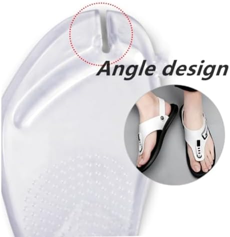 Self adhesive arch support inserts for flip flops showing sticky backing.