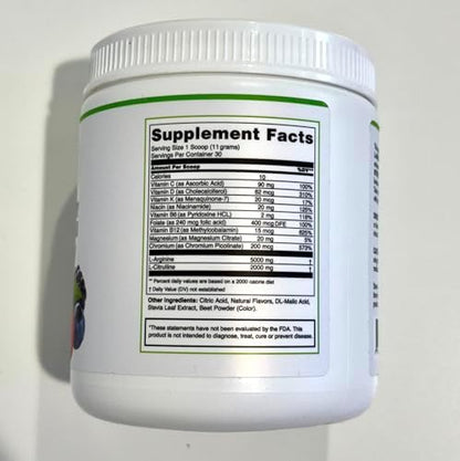 BlueEarth Company berry blend powder container side view