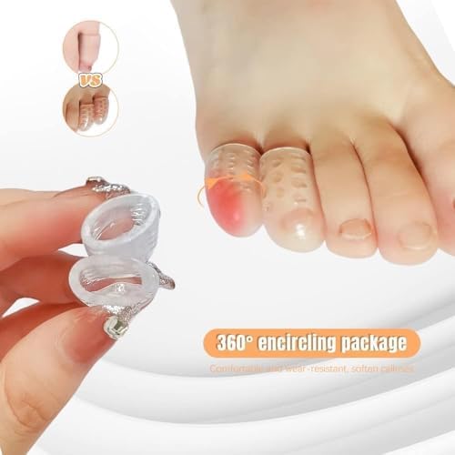 Soft clear silicone gel guards protecting little toe from blisters