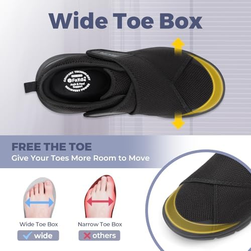Side view of FitVille orthopedic shoes for swollen feet featuring cushioned EVA midsole.