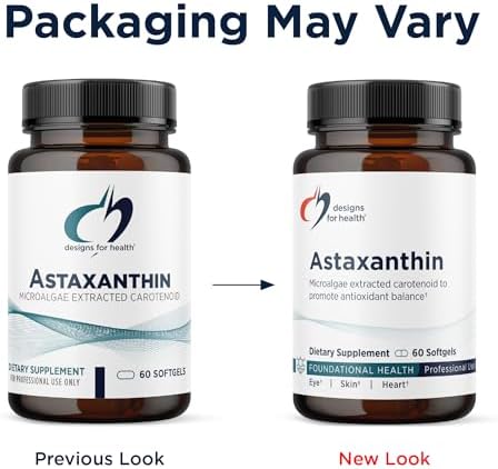 Authentic imported Designs For Health Astaxanthin microalgae extract bottle standing upright