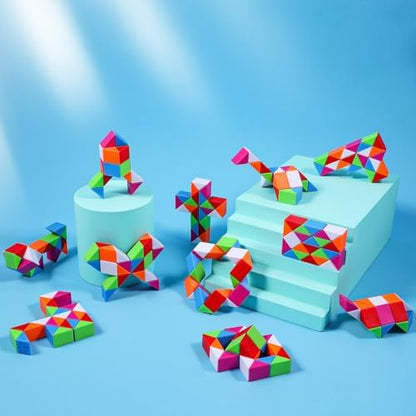 Stress relief sensory fidget blocks showing smooth non toxic edges designed for safe dexterity development.