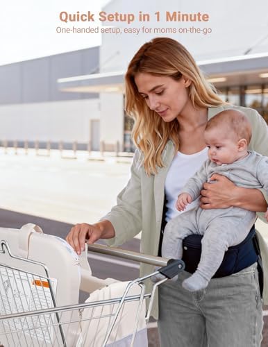Side profile of Sprouterie baby grocery cart cushion