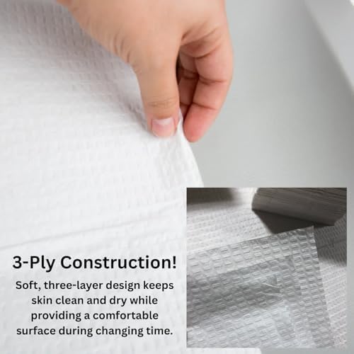 Quilted texture and material close-up of biodegradable changing pad liners