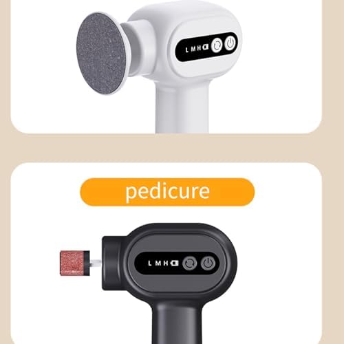 Portable black electric foot file with hygienic charging dock