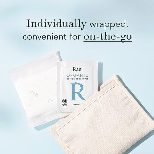 Rael fragrance free hypoallergenic wipes being removed from individual sachet