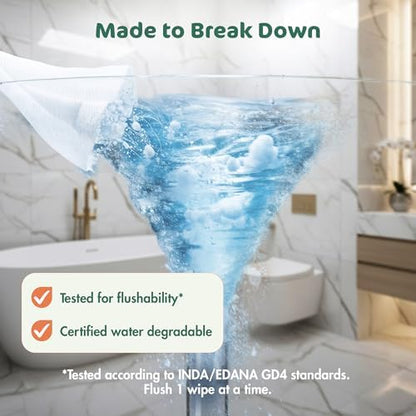 Naty unscented flushable wipes for sensitive skin