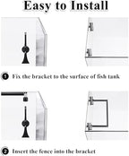 Aquarium surface barrier with suction cups installed on glass