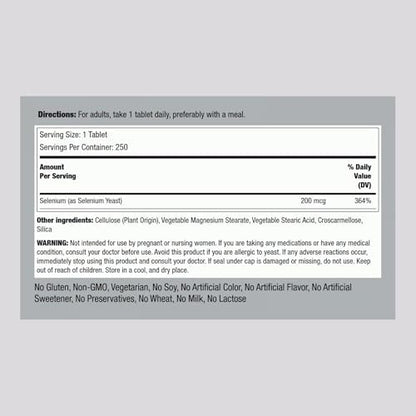 Piping Rock 250 vegetarian tablets supplement label showing USA imported facts