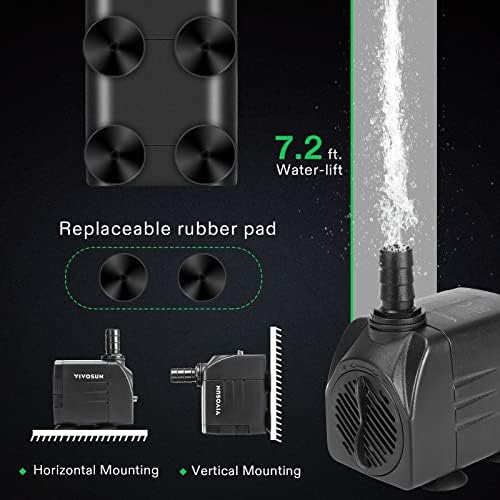 Bottom view of Vivosun aquarium pump highlighting suction cups