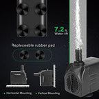Bottom view of Vivosun aquarium pump highlighting suction cups