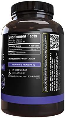 Authentic USA imported DMAE Bitartrate filler free supplement bottle angle.