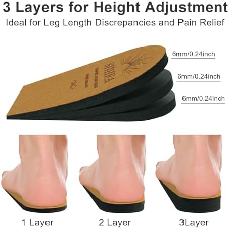SIIHEA orthopedic shoe inserts in brown memory foam for heel pain relief.