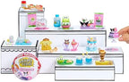 Finished Sanrio miniature collectibles displayed inside the transformed capsule sphere cases