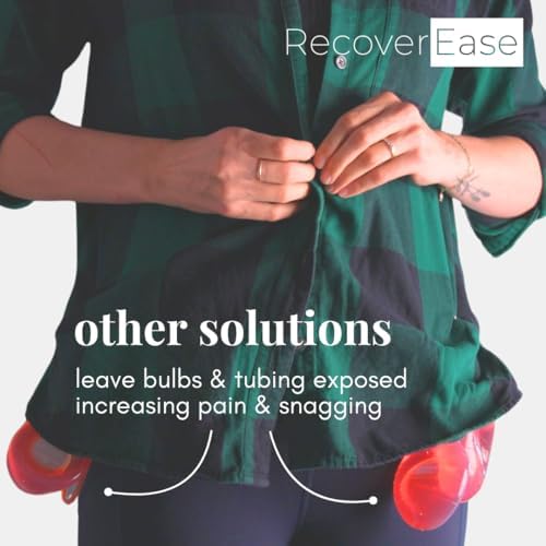 Comfortable mastectomy recovery supplies showing the flexible wrap-around pouch for easy post-op dressing