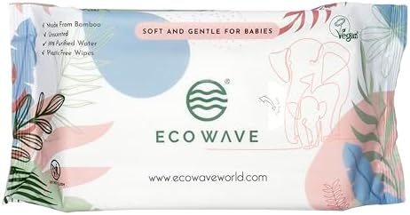 Eco Wave certified compostable bamboo wipes single sheet pull out view