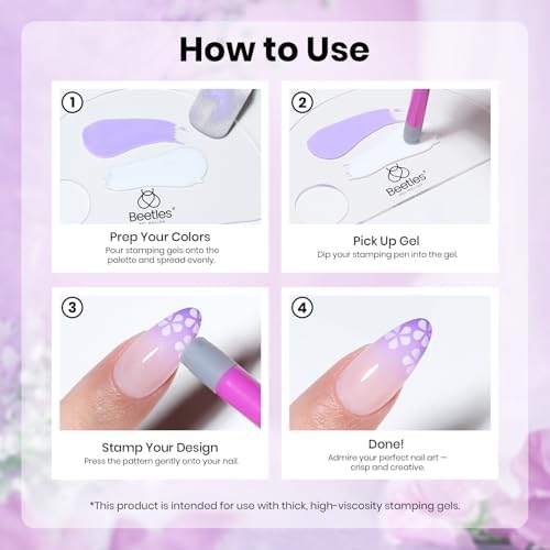 Close up of silicone nail art stamp pen heads
