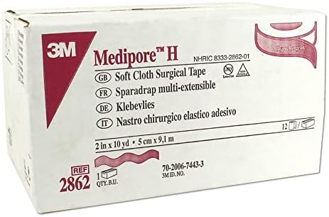 Two inch wide imported surgical tape showing the perforated easy tear line