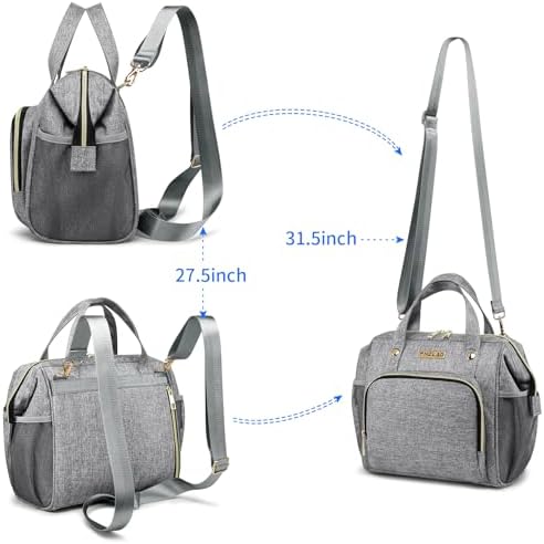 FHELAD waterproof maternity bag interior storage compartments