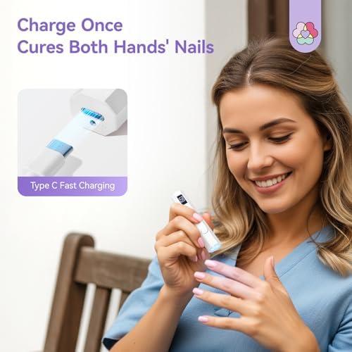 Premium white portable nail dryer kit displaying its sleek handheld ergonomics and modern digital countdown setup.