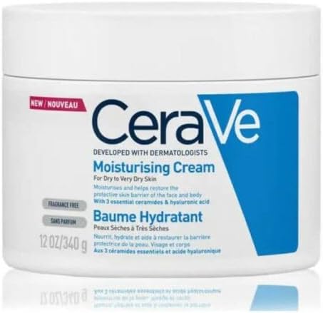 CeraVe Moisturizing Cream 12 oz with ceramides and hyaluronic acid for daily dry skin hydration