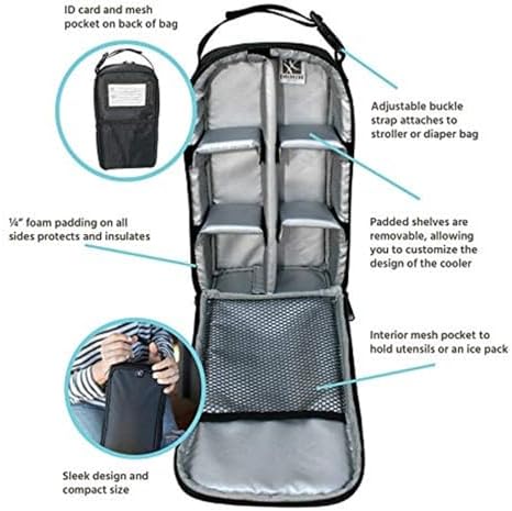 J.L. Childress bottle cooler bag showing interior padded shelving system