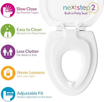 Mayfair integrated toddler potty training seat lowered for child use position