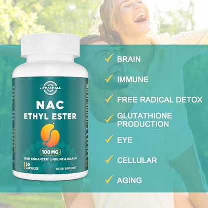 Side view of Lipmaxmall NACET 2 pack supplement bottle