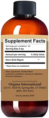NutriNoche Organa Pure Crystalline Liquid Gold Supplement 8 fluid ounce size comparison