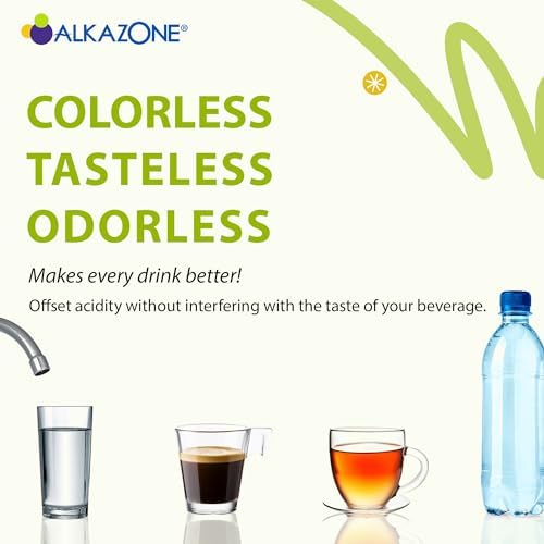 Alkazone portable mineral drops bottle being applied to a clear glass of water.