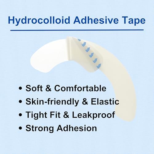 Waterproof ostomy barrier tape applied to secure stoma bag edges from leaks
