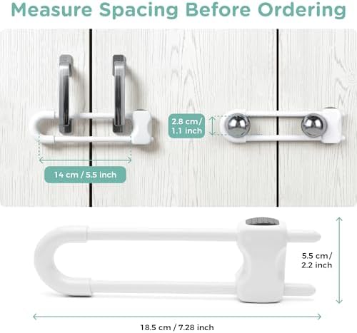 Skyla Homes child safety latches installed on cabinet
