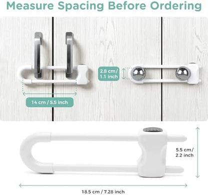 Skyla Homes child safety latches installed on cabinet