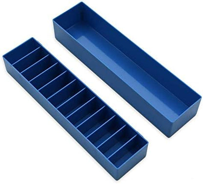 BarberMate shatterproof plastic blade holder container showing compact size for salon drawer storage.