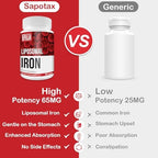 Sapotax Liposomal Iron softgels capsule close up view